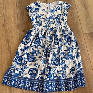 VENUS White Dress with Blue Floral Print